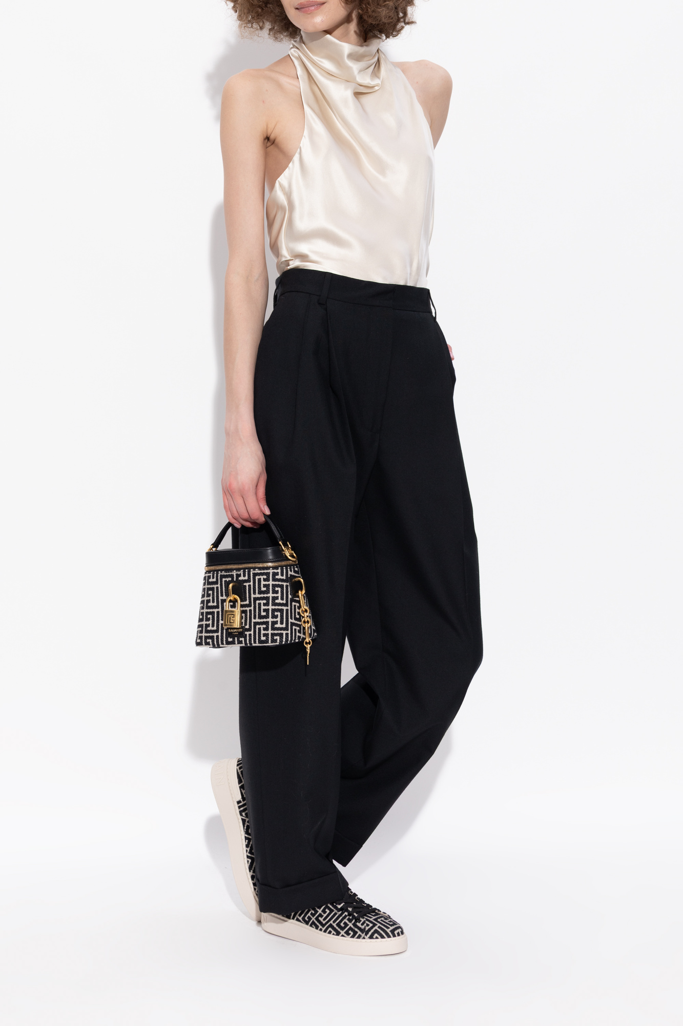 BALMAIN レトロフティ BH1JT180BC47 YGY Bluza VINTAGE Balmain | Oversize fit | kolor Czarny | Gomez.pl